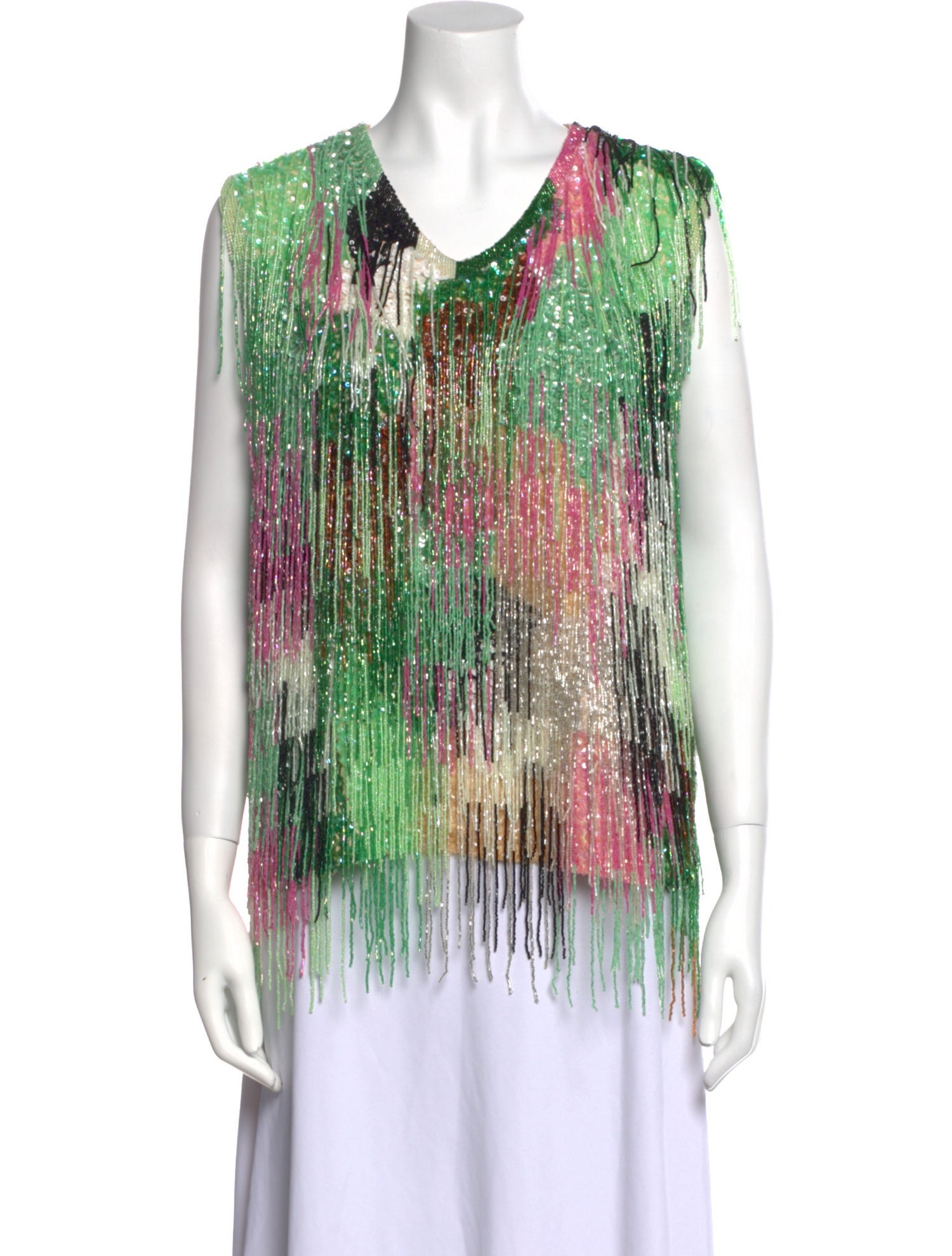 Ashish Printed V-Neck Blouse
