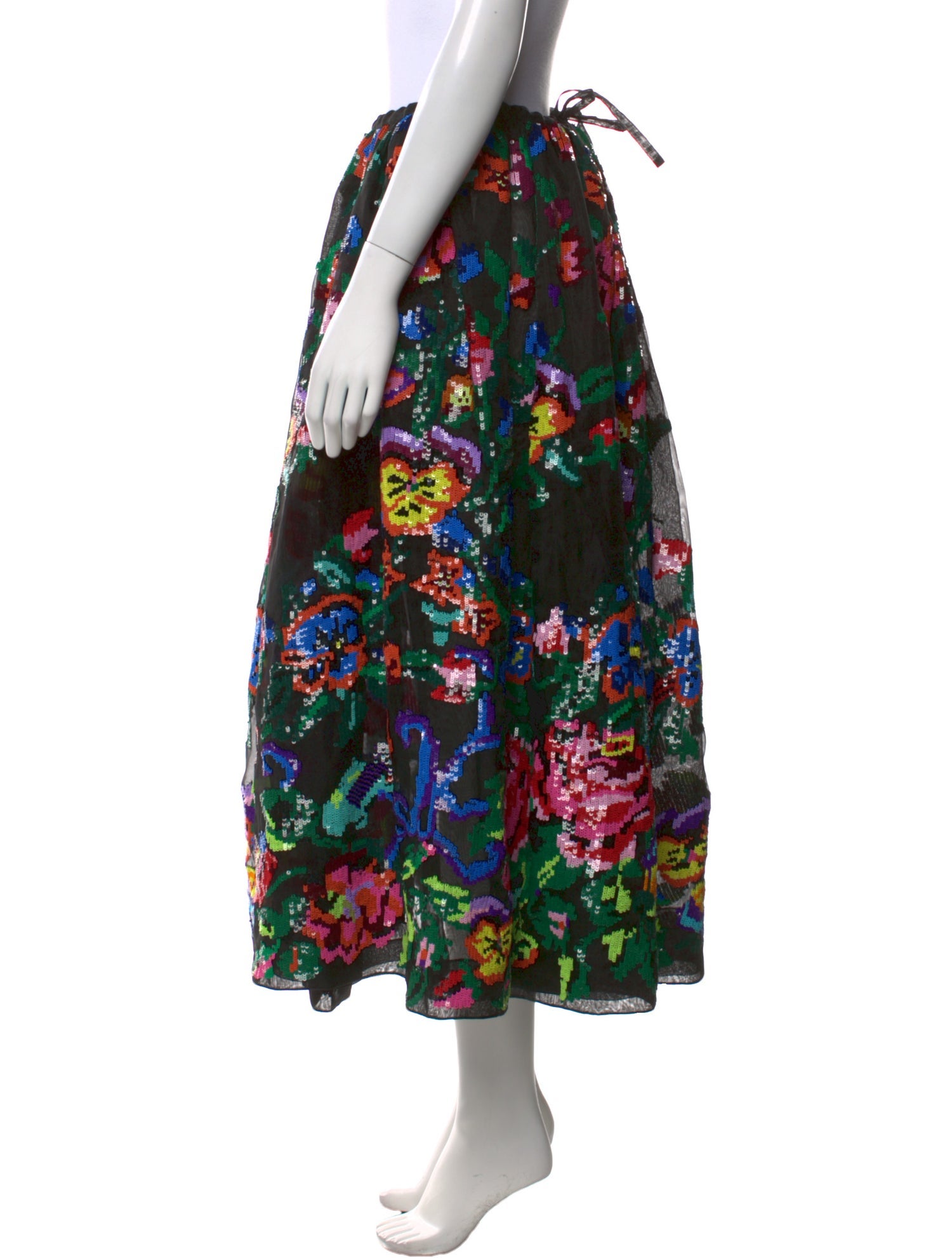 Ashish Floral Print Midi Length Skirt