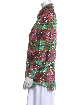 Ashish Printed Long Sleeve Button-Up Top