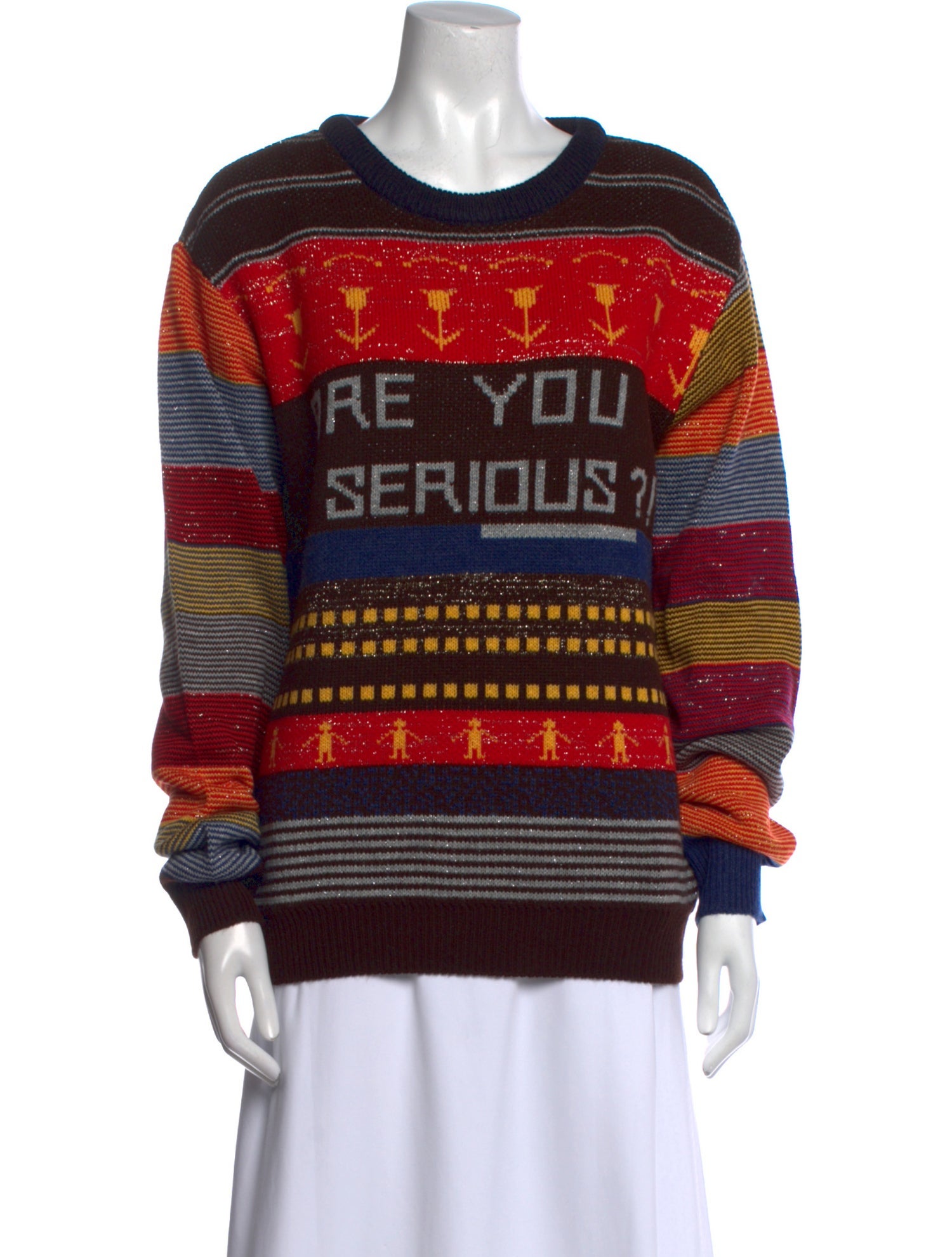Ashish Striped Scoop Neck Sweater