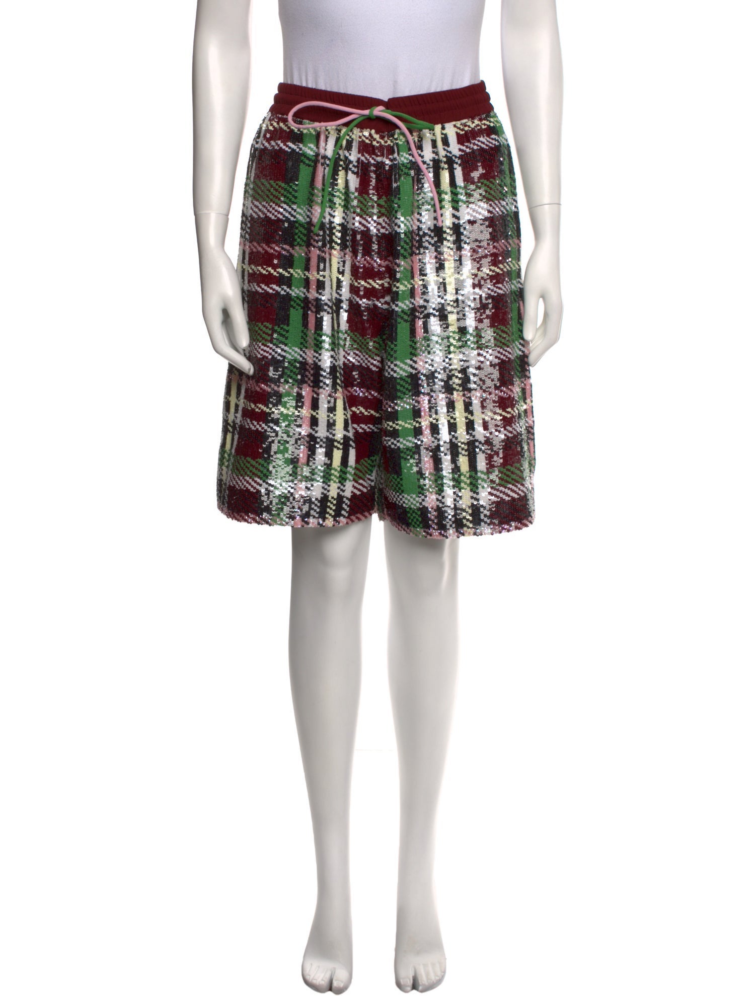 Ashish Plaid Print Knee-Length Shorts