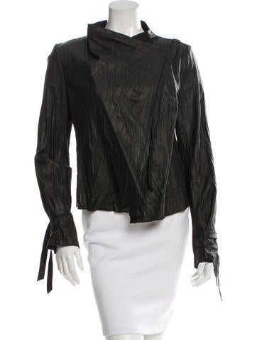 illia Draped Leather Jacket w/ Tags