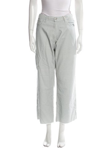 Massimo Alba Pants Plaid Print Wide Leg XL