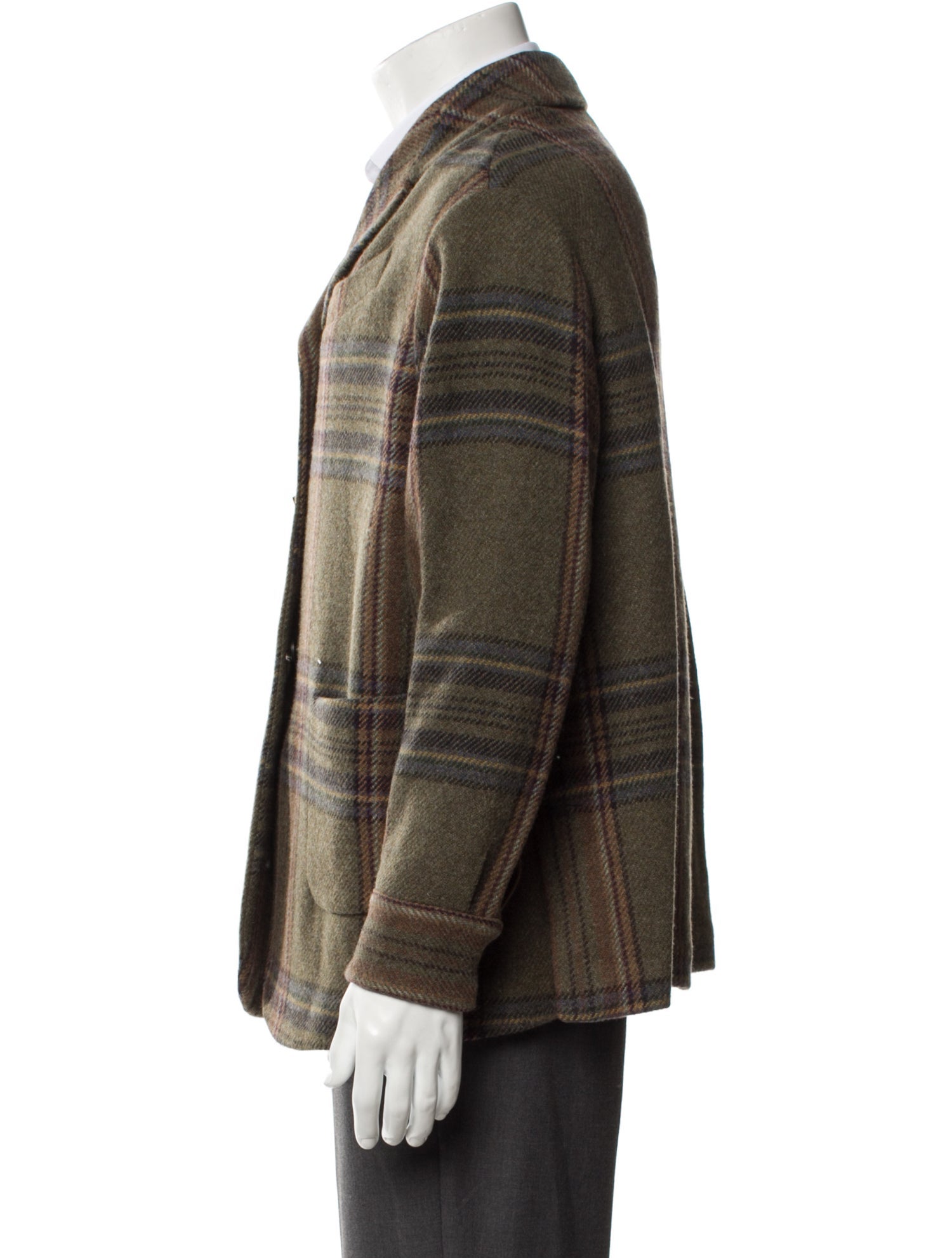 Massimo Alba Wool Plaid Print Peacoat w/ Tags