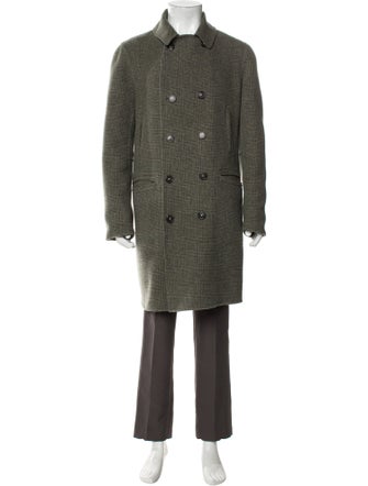 Massimo Alba Virgin Wool Plaid Print Overcoat