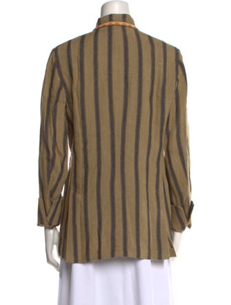 Massimo Alba Striped Long Sleeve Button-Up Top