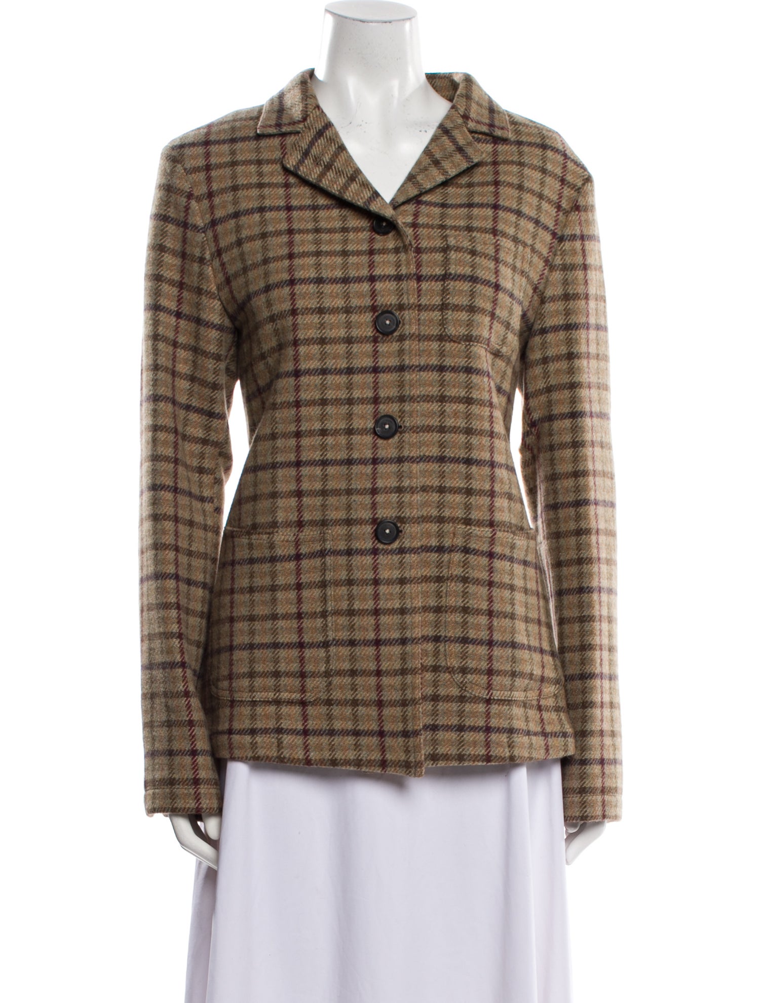 Massimo Alba Wool Plaid Print Blazer w/ Tags