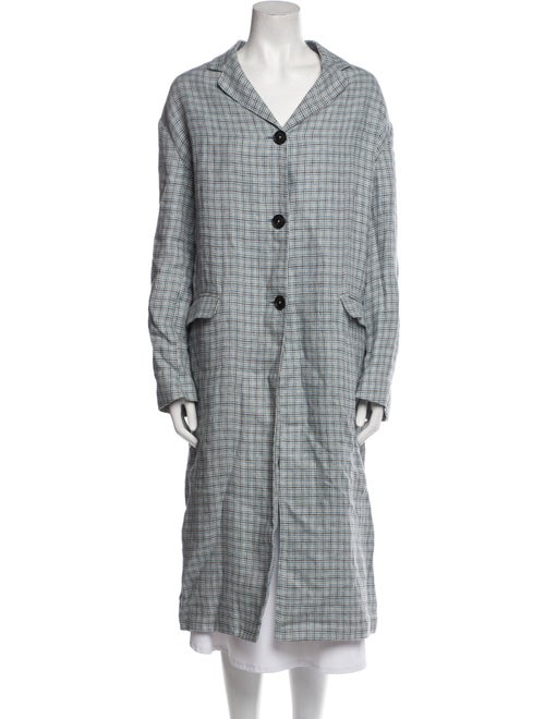 Massimo Alba Linen Plaid Print Coat