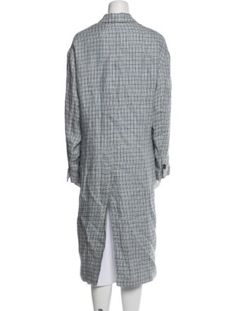 Massimo Alba Linen Plaid Print Coat