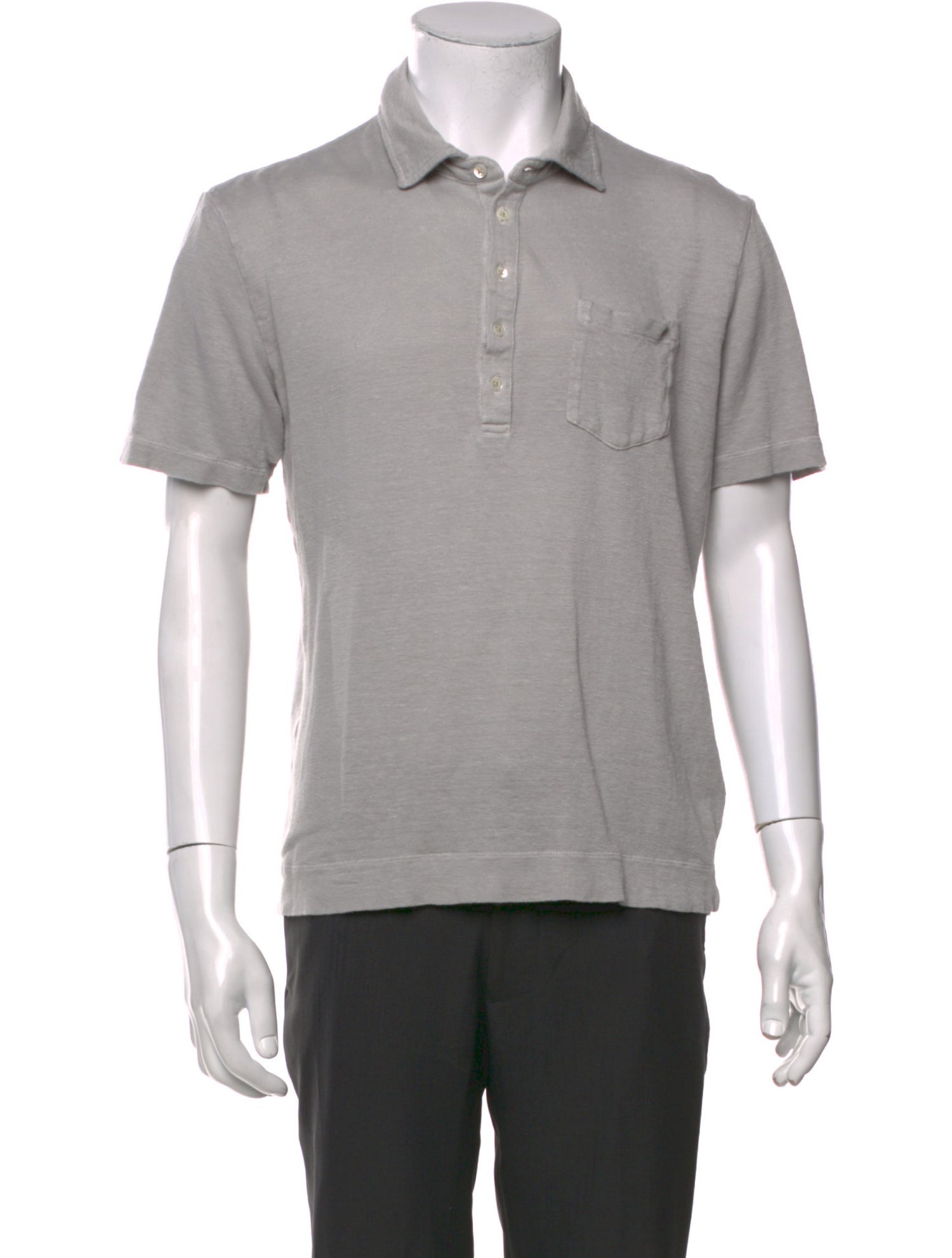 Massimo Alba Linen V-Neck Polo Shirt