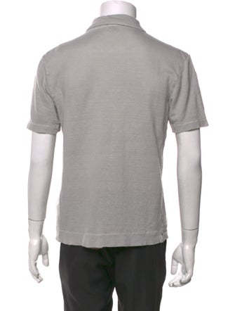 Massimo Alba Linen V-Neck Polo Shirt