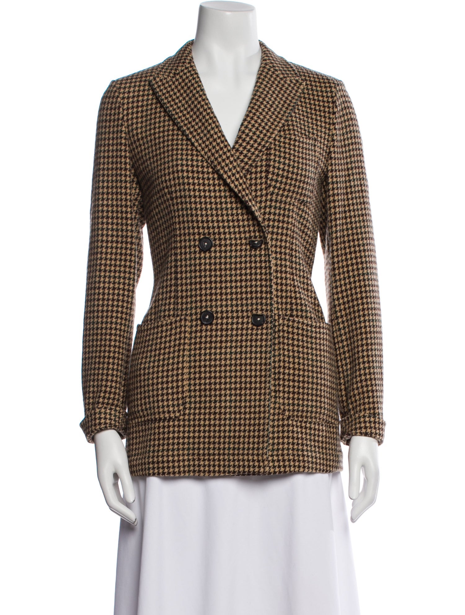 Massimo Alba Wool Houndstooth Print Blazer