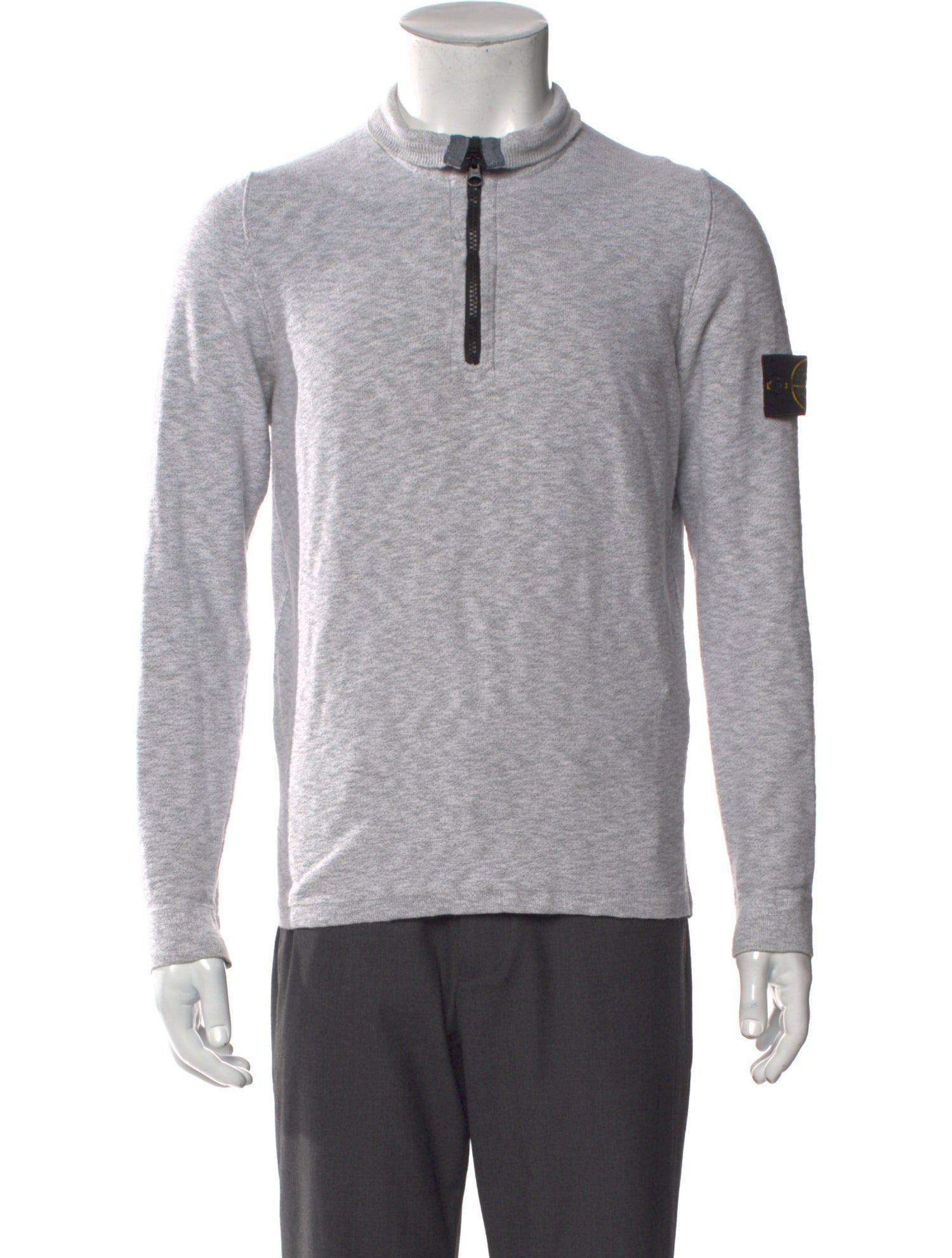 Stone Island Mock Neck Long Sleeve Polo Sweater