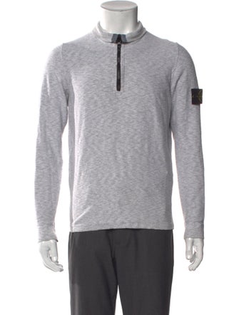 Stone Island Mock Neck Long Sleeve Polo Sweater