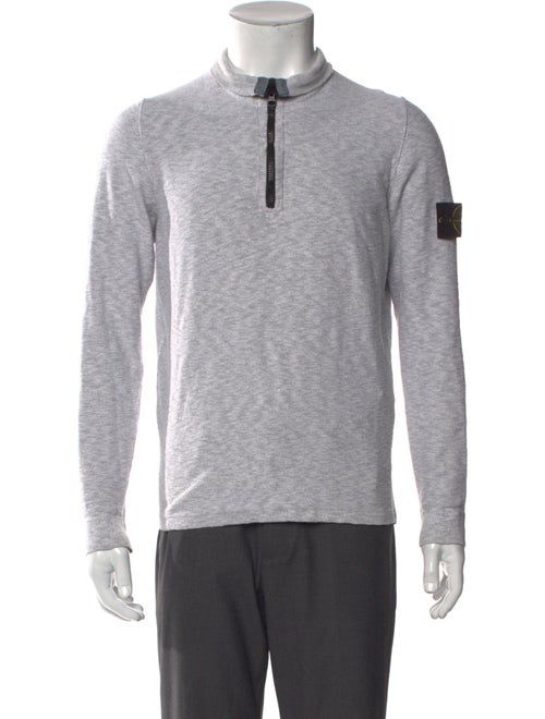Stone Island Mock Neck Long Sleeve Polo Sweater