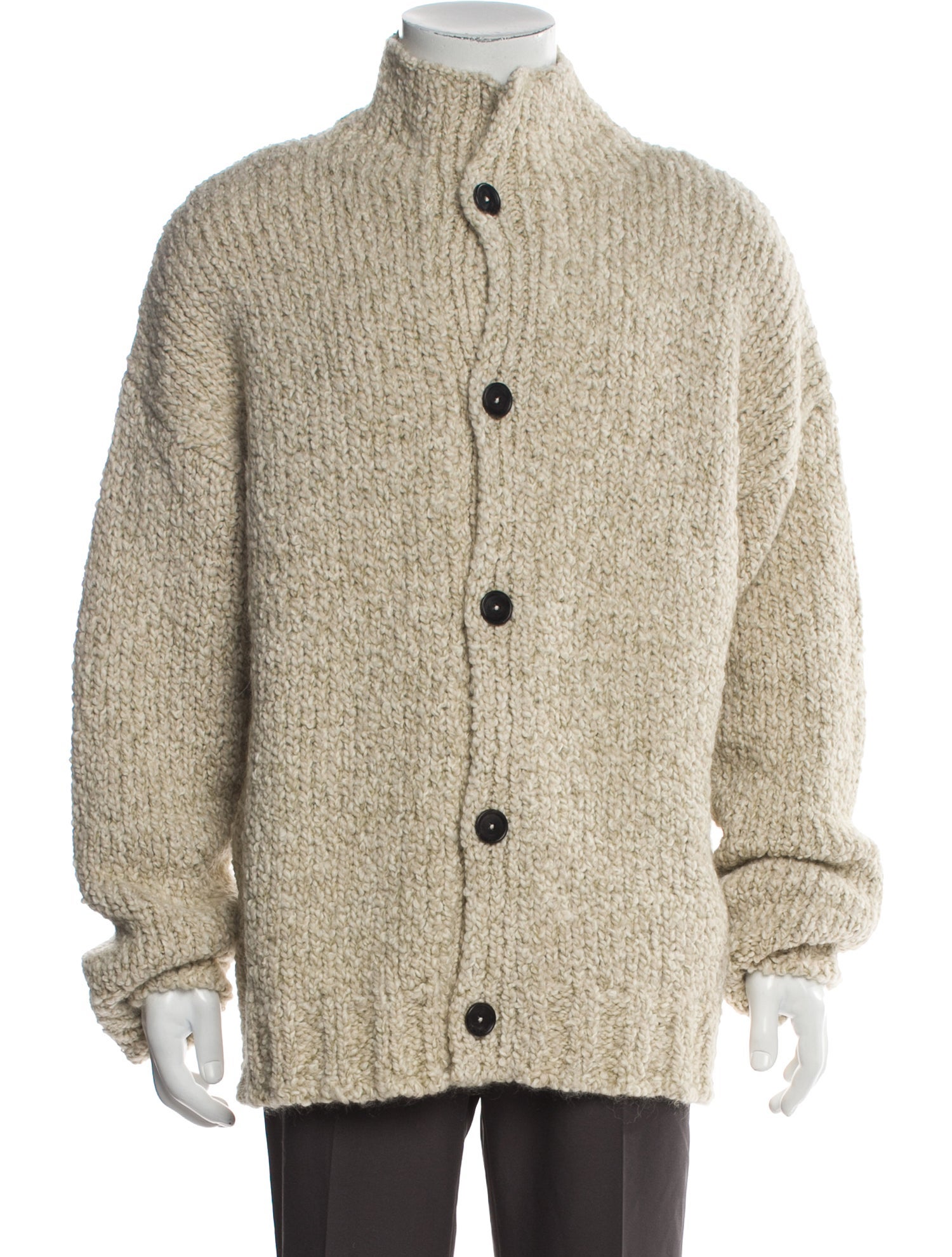 Massimo Alba Virgin Wool Mock Neck Cardigan