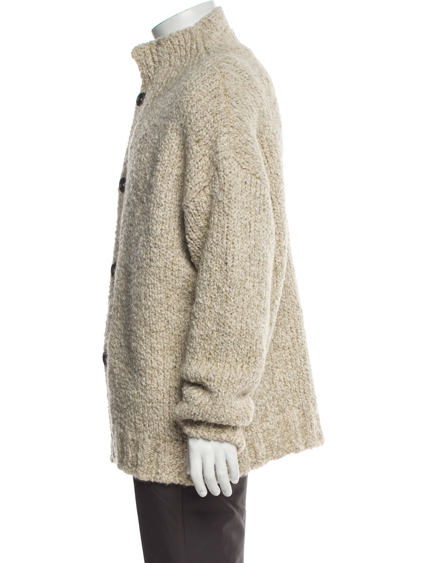 Massimo Alba Virgin Wool Mock Neck Cardigan