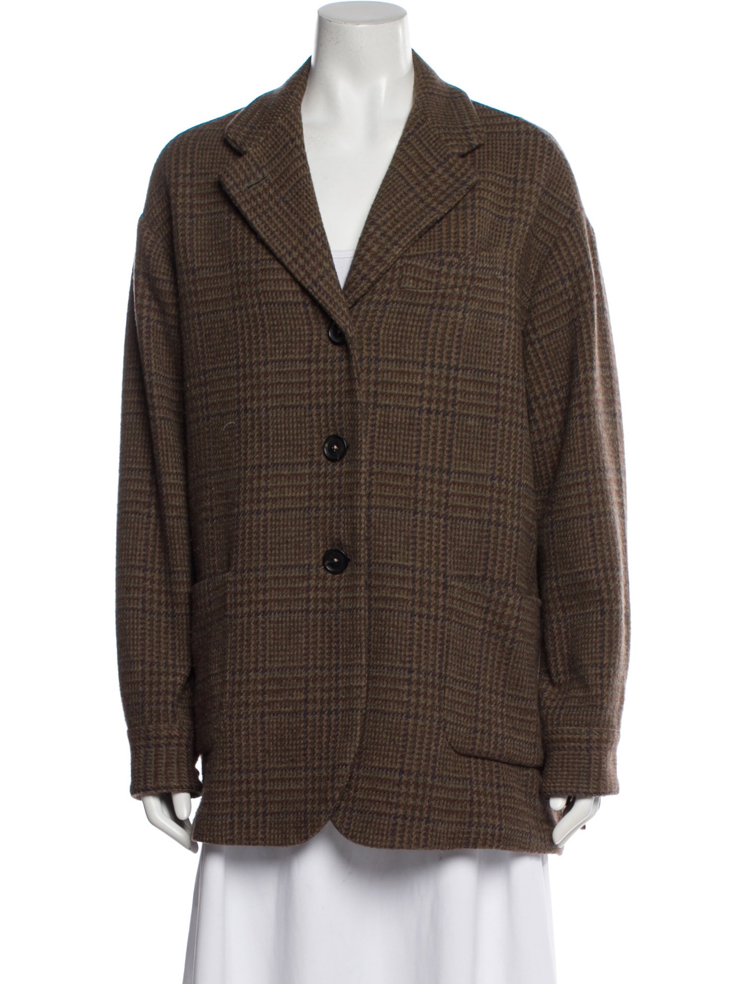 Massimo Alba Wool Plaid Print Blazer