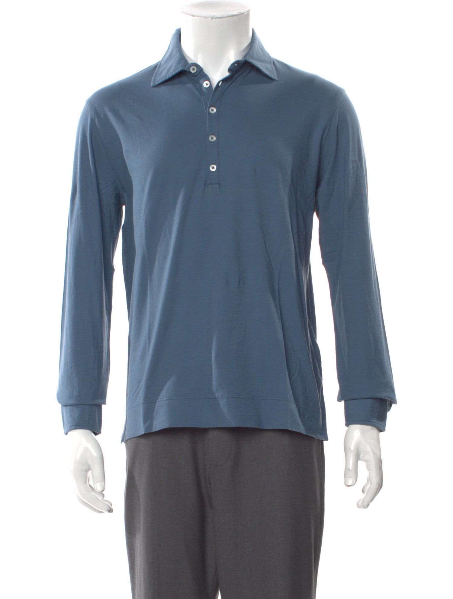 Massimo Alba V-Neck Long Sleeve Polo Shirt w/ Tags
