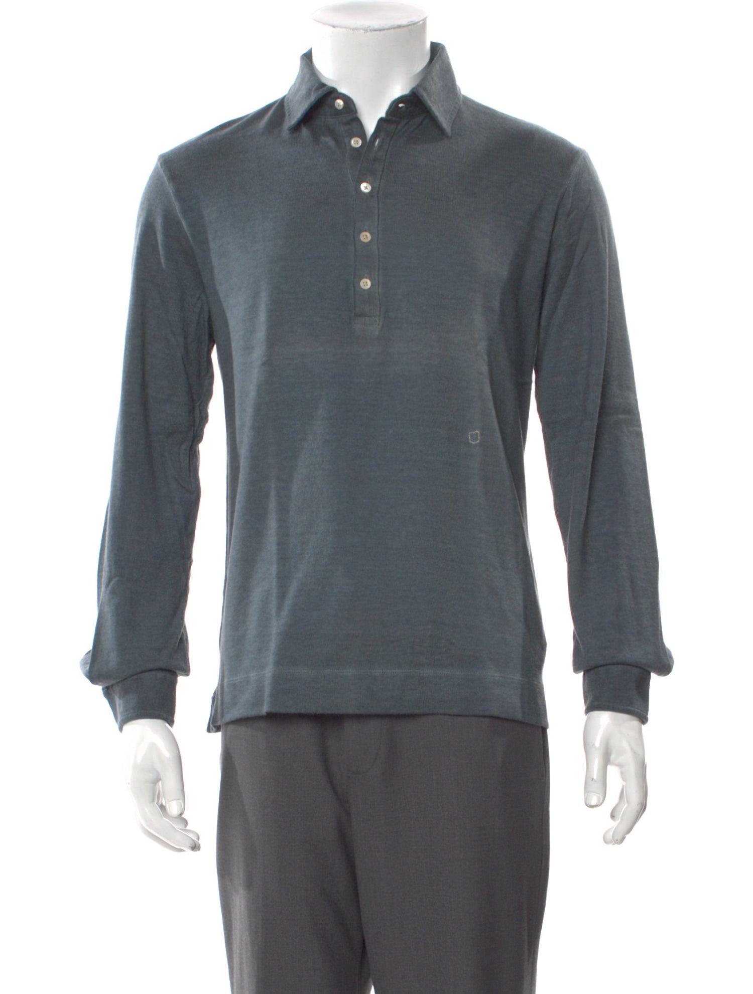 Massimo Alba V-Neck Long Sleeve Polo Shirt w/ Tags