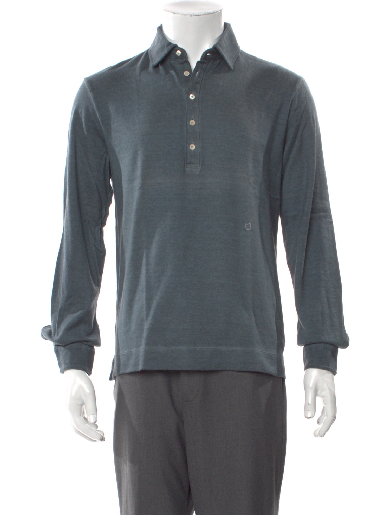Massimo Alba V-Neck Long Sleeve Polo Shirt w/ Tags