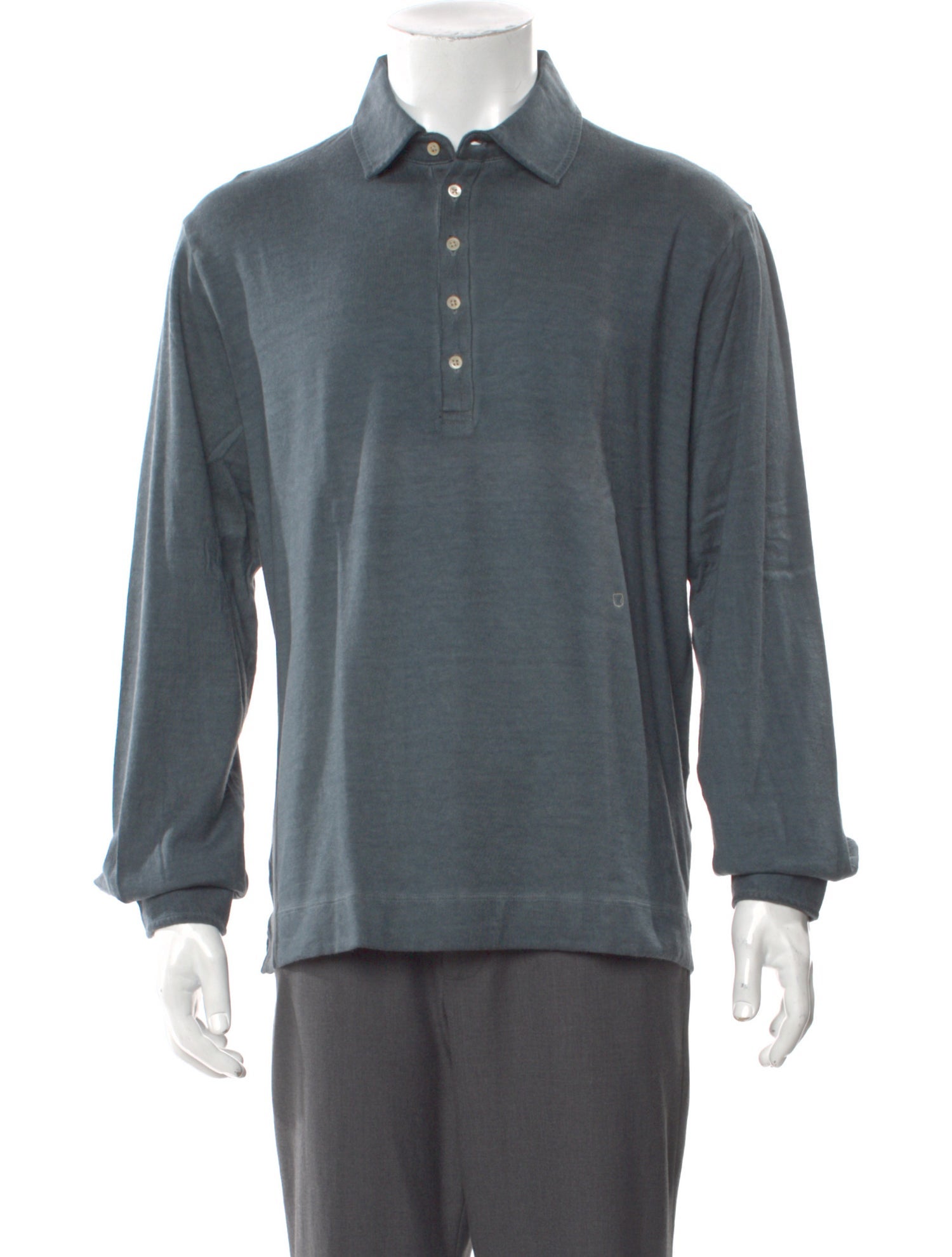 Massimo Alba V-Neck Long Sleeve Polo Shirt w/ Tags