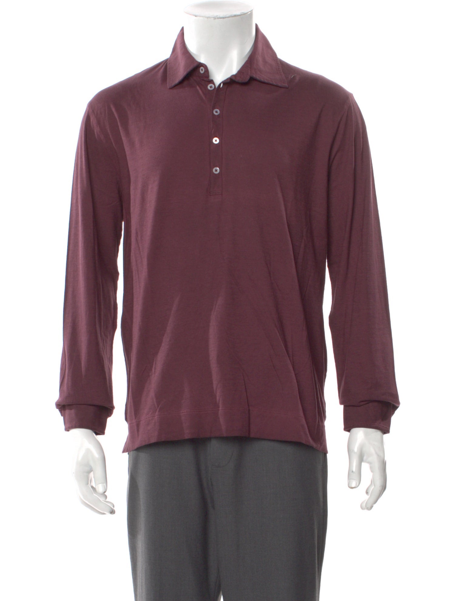 Massimo Alba V-Neck Long Sleeve Polo Shirt w/ Tags