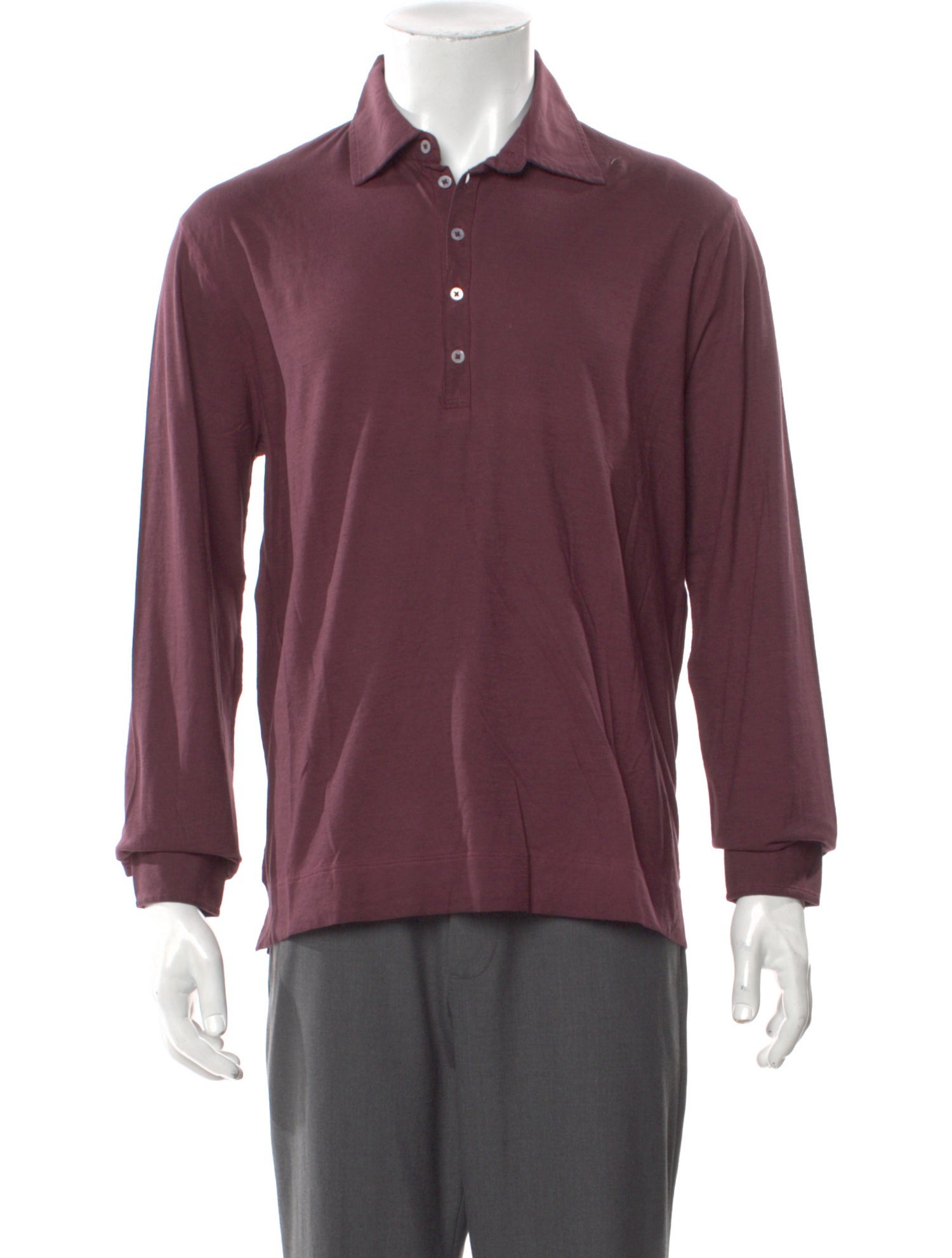 Massimo Alba V-Neck Long Sleeve Polo Shirt w/ Tags