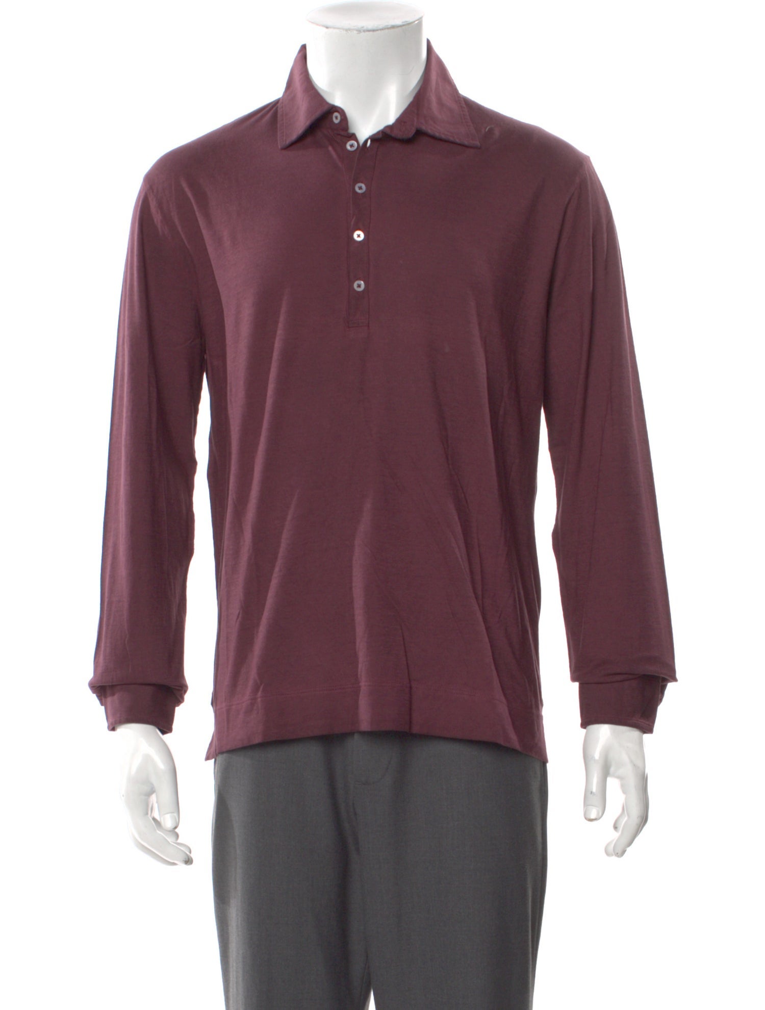 Massimo Alba V-Neck Long Sleeve Polo Shirt w/ Tags