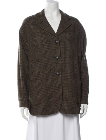 Pre-owned Massimo Alba Plaid Print Blazer In Brown