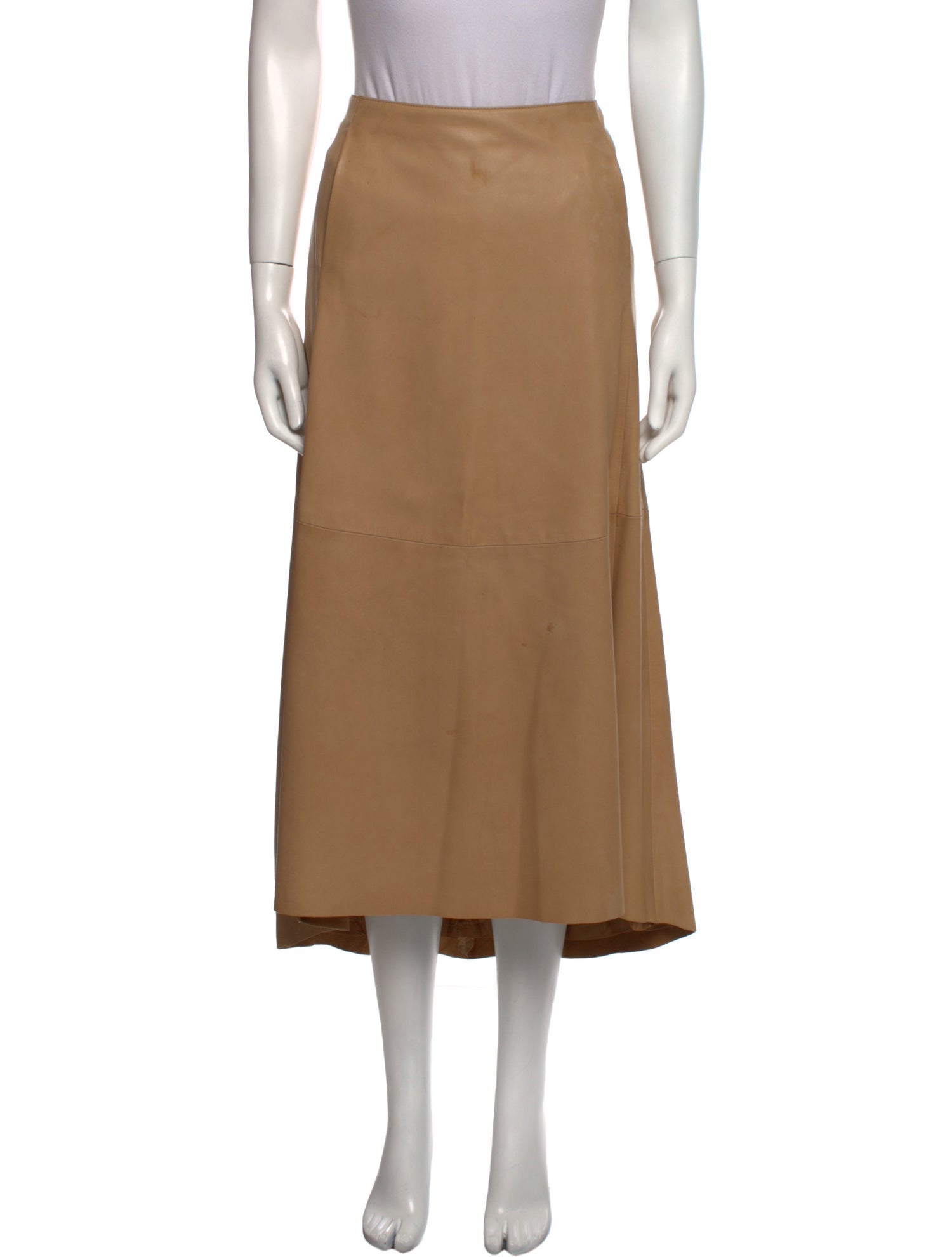 Marisa Minicucci Leather Midi Length Skirt