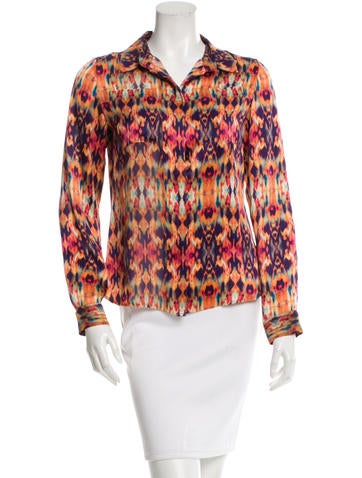 ICB Abstract Print Button-Up Top