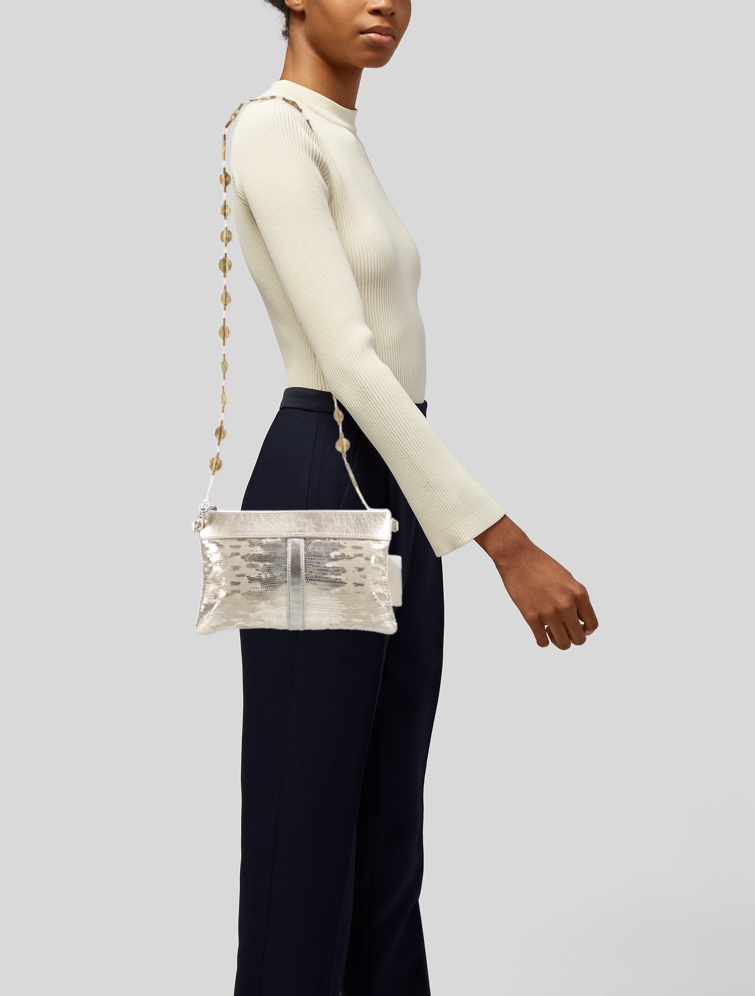 Ingrid Bruha Embossed Leather Clutch