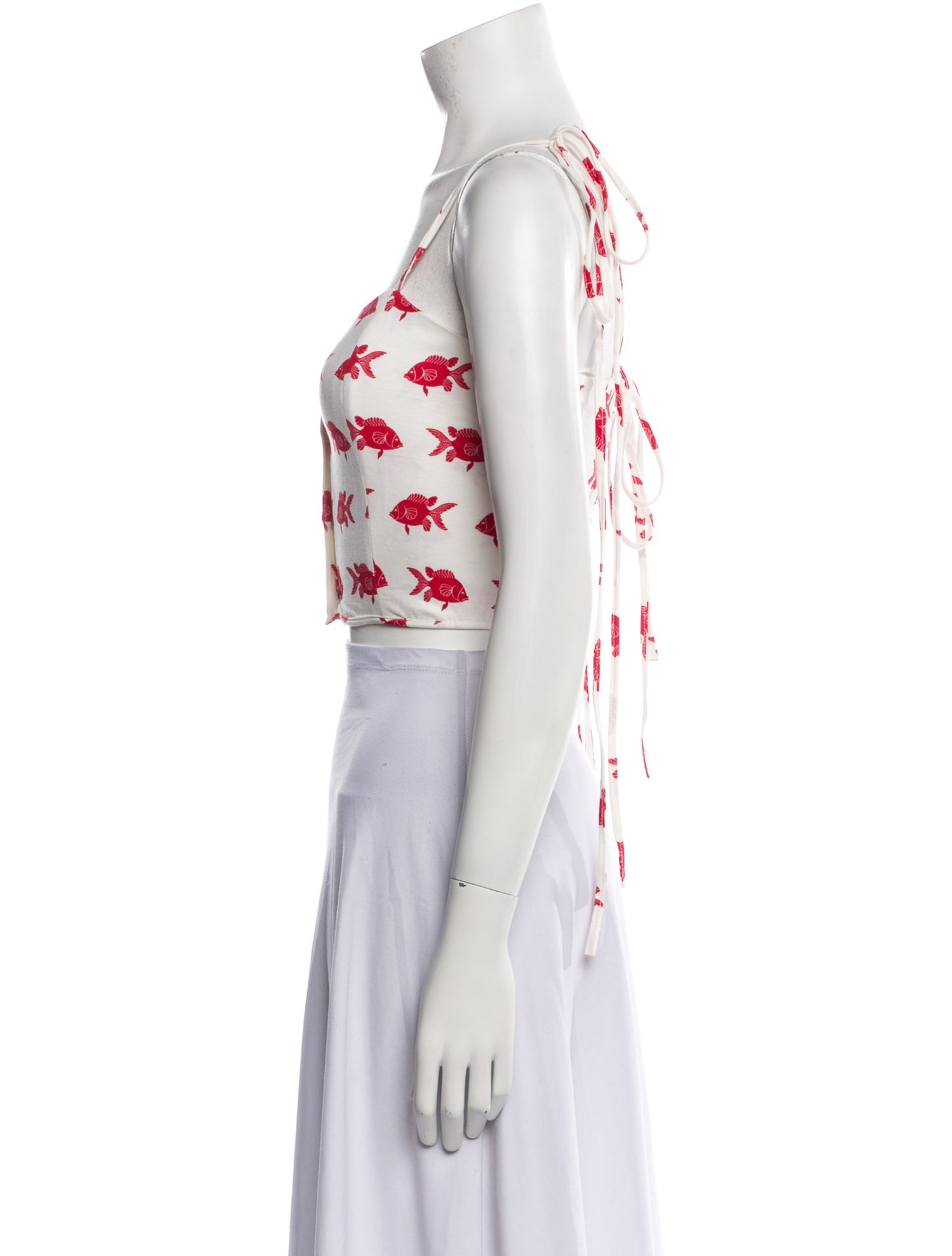 Imitation of Christ Floral Print Square Neckline Crop Top