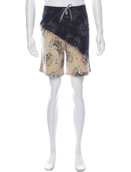 Icecream Floral Print Shorts w/ Tags Black