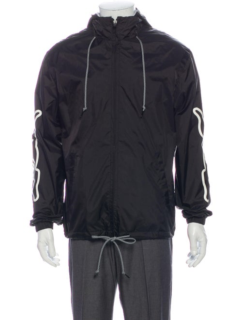 Icecream Graphic Print Windbreaker Black