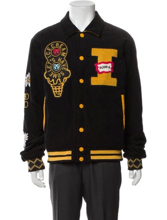 ICECREAM Graphic Print Varsity Jacket