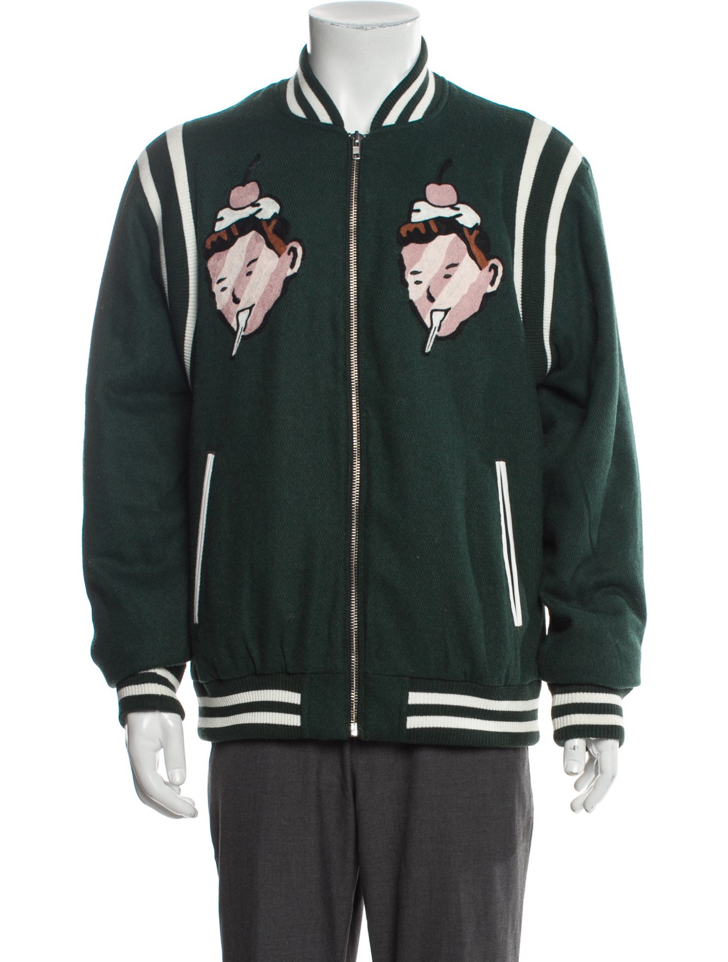 ICECREAM Striped Varsity Jacket w/ Tags