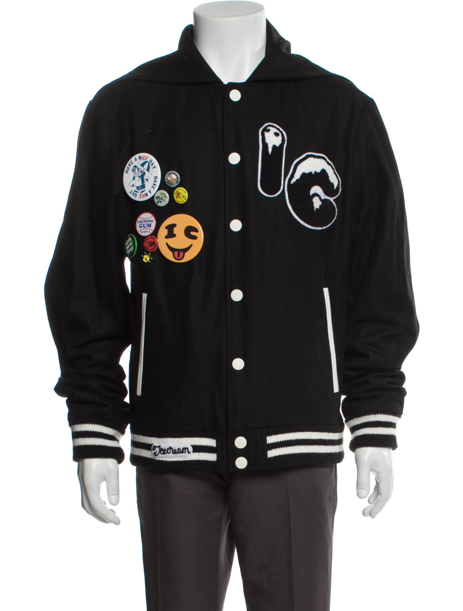 ICECREAM Striped Varsity Jacket