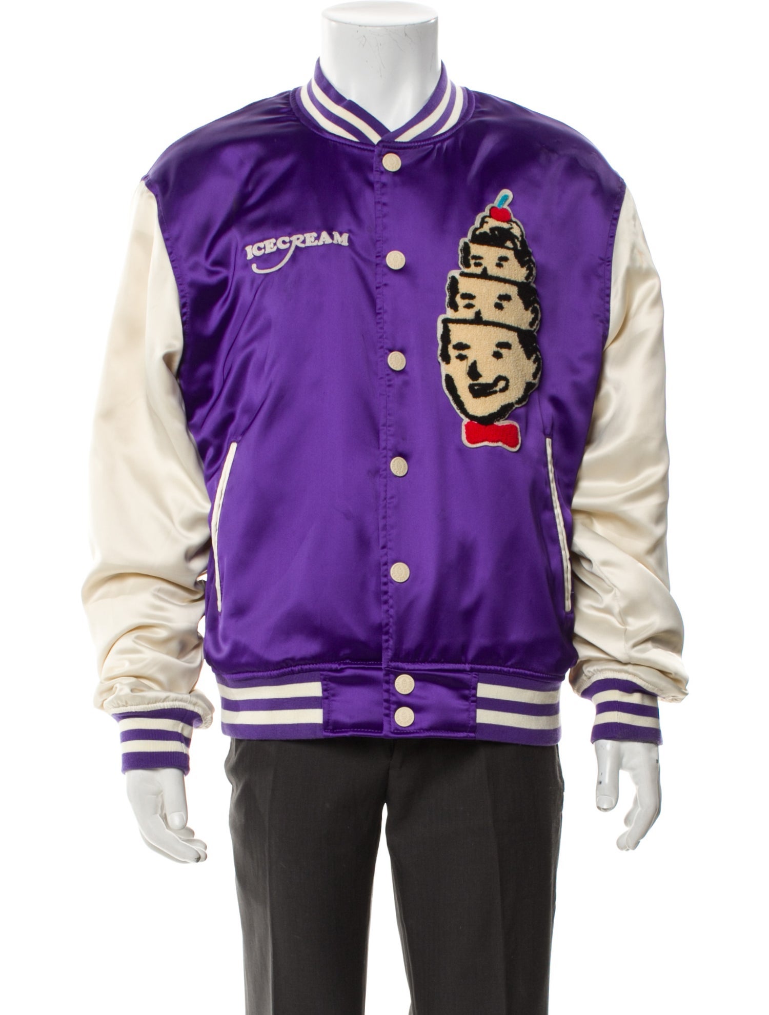 ICECREAM Printed Varsity Jacket