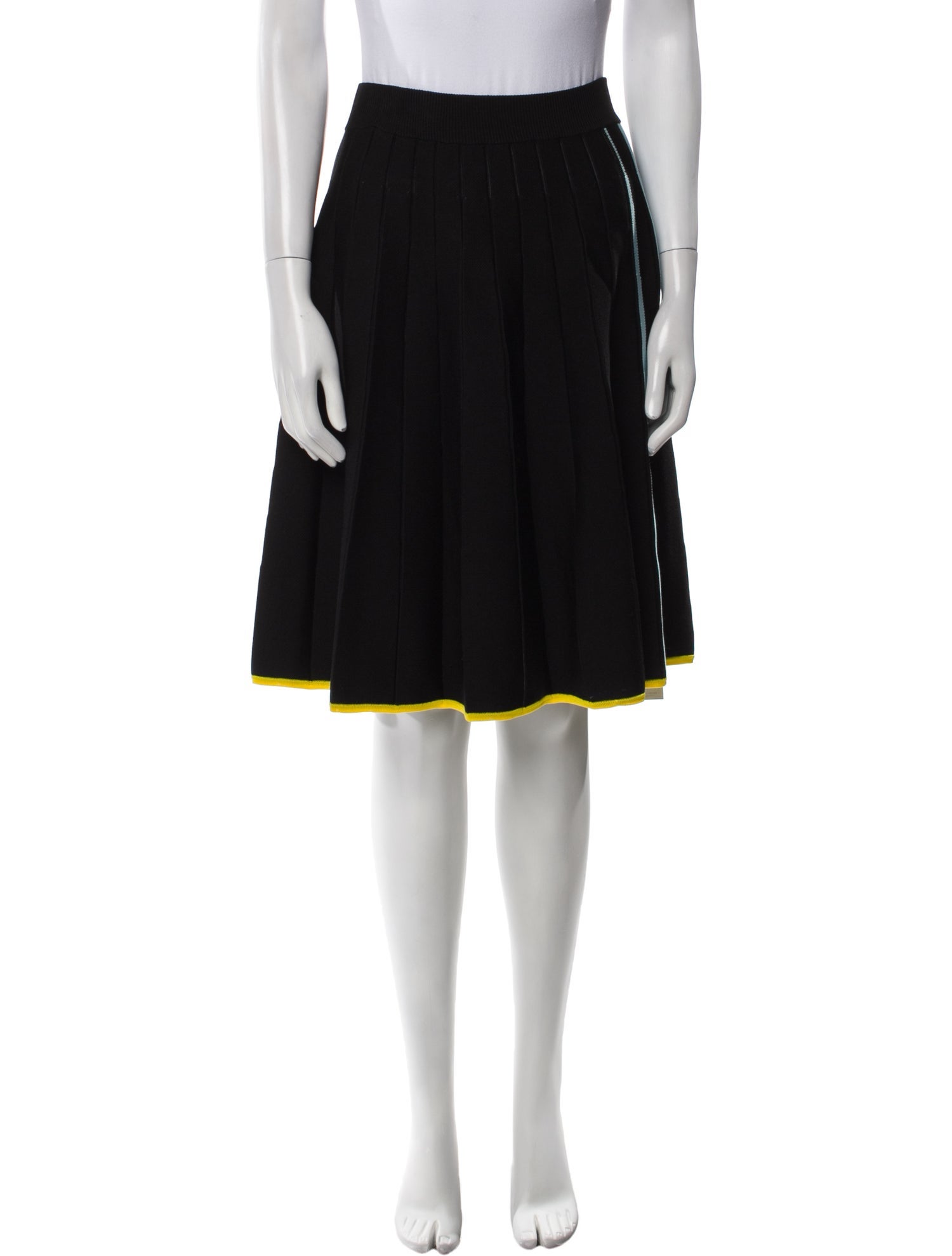 i-am-chen Pleated Accents Knee-Length Skirt