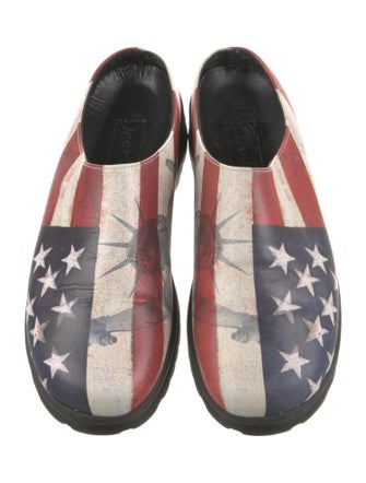 Icon Leather Printed Mules