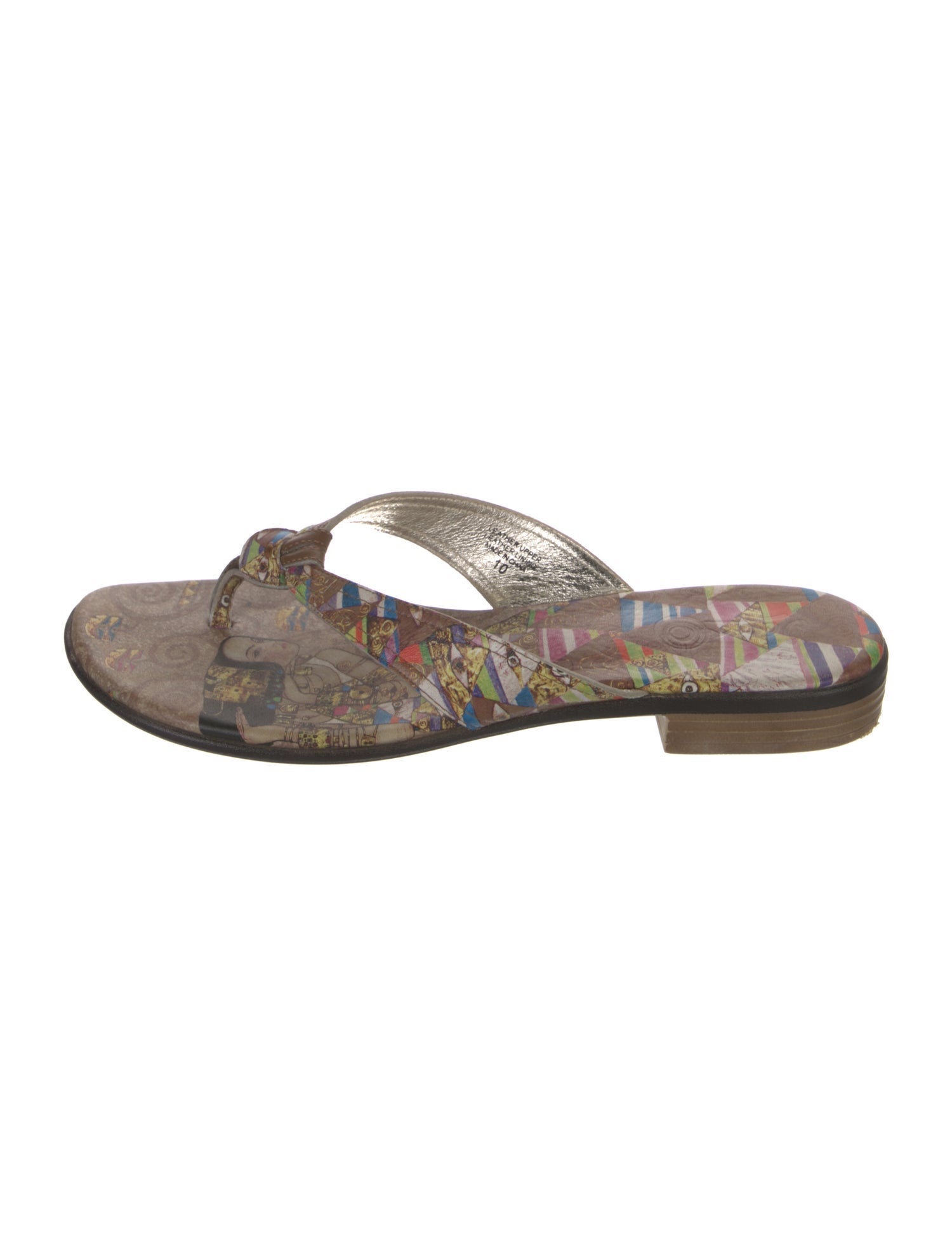 Icon Leather Printed Flip Flops
