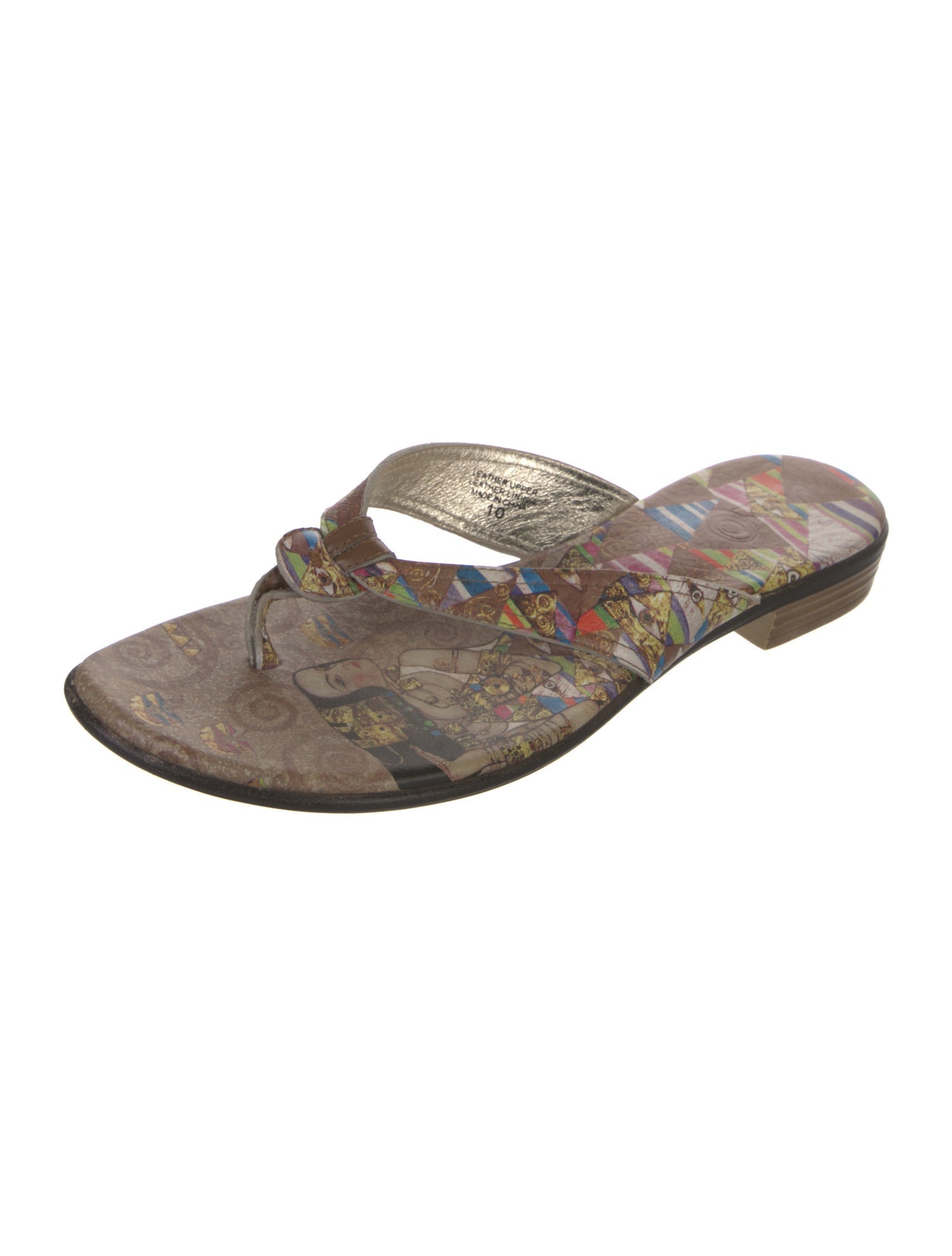 Icon Leather Printed Flip Flops