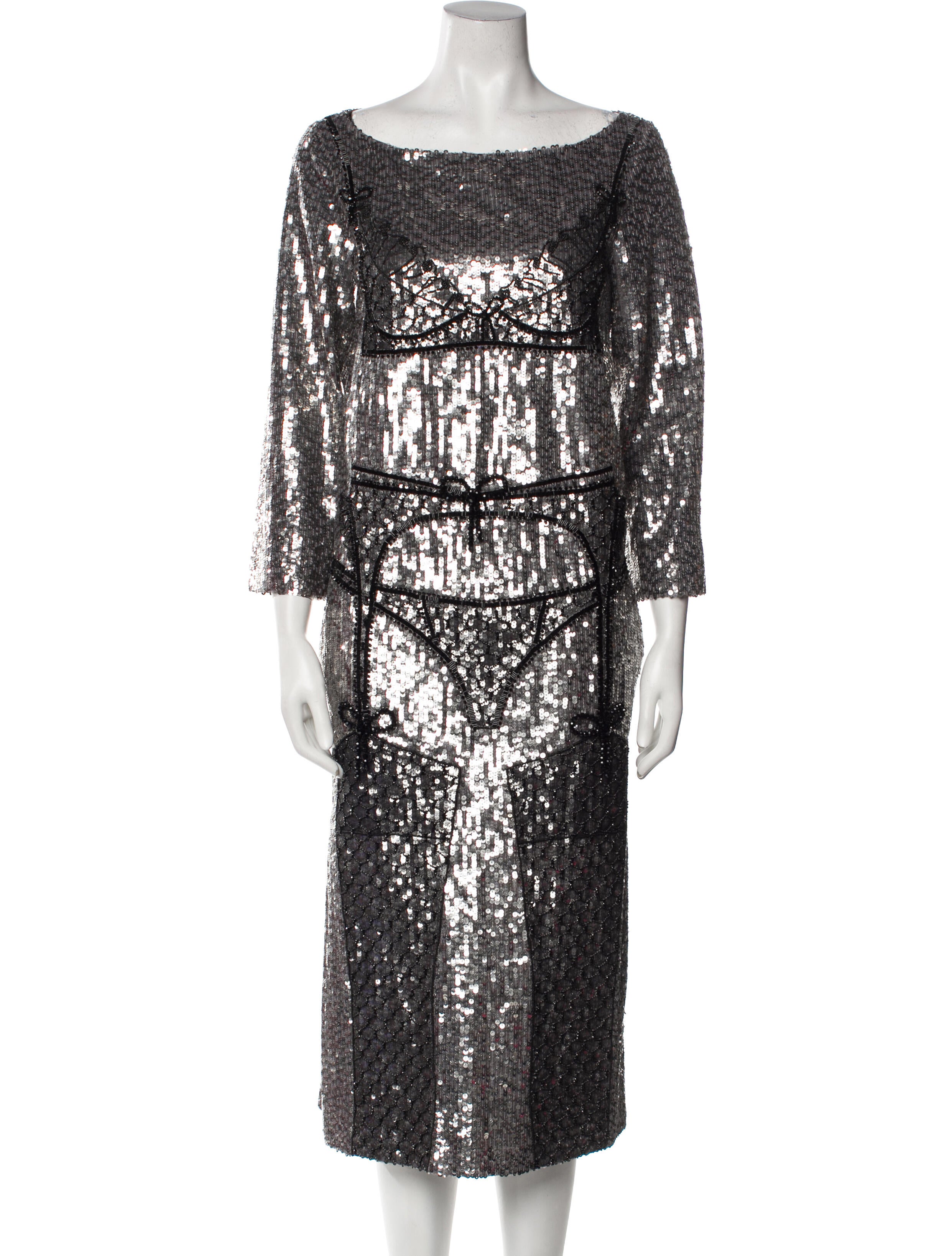 Wiederhoeft Sequin Midi Length Dress w/ Tags