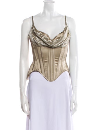 Wiederhoeft Cowl Neck Sleeveless Crop Top