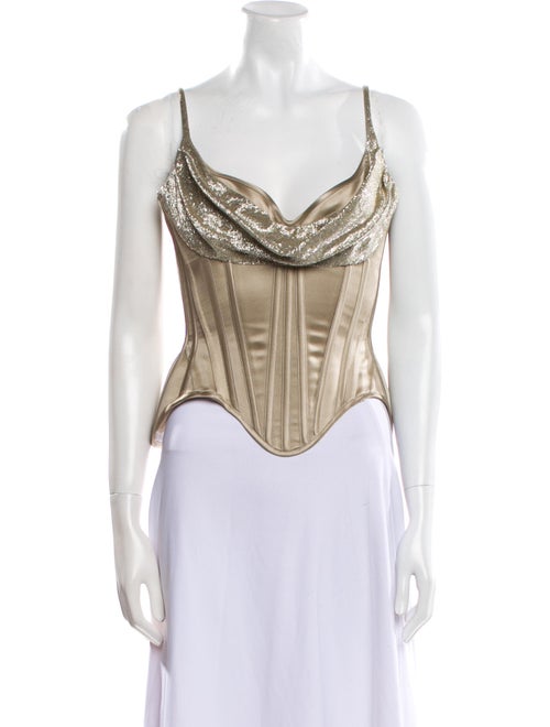 Wiederhoeft Cowl Neck Sleeveless Crop Top