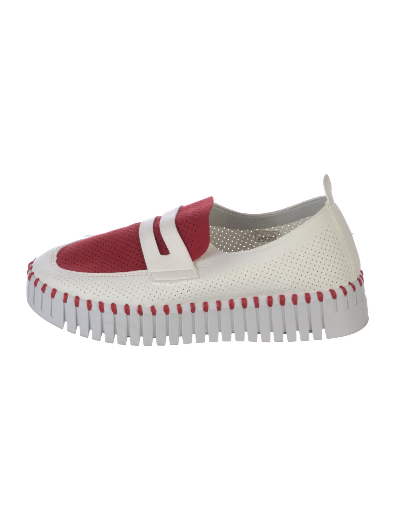 Ilse Jacobsen Leather Colorblock Pattern Sneakers