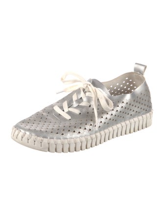 Ilse Jacobsen Leather Colorblock Pattern Sneakers
