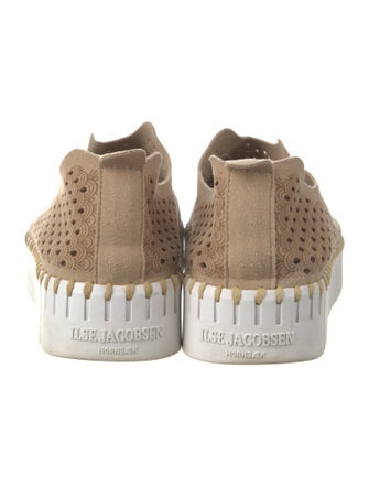 Ilse Jacobsen Suede Lasercut Accents Sneakers